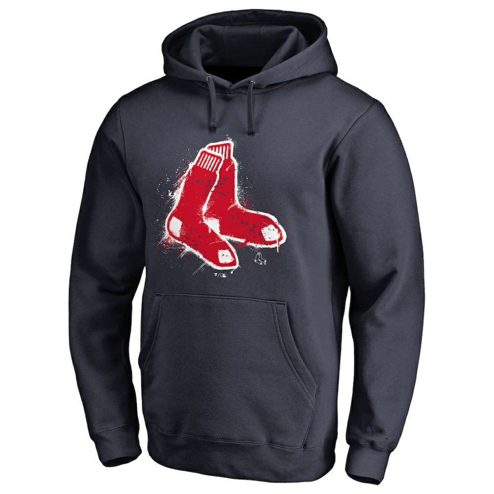 Boston Red Sox Splatter Logo Pullover Hoodie Navy