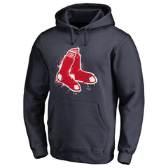 Boston Red Sox Splatter Logo Pullover Hoodie Navy
