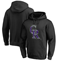 Colorado Rockies Splatter Logo Pullover Hoodie Black