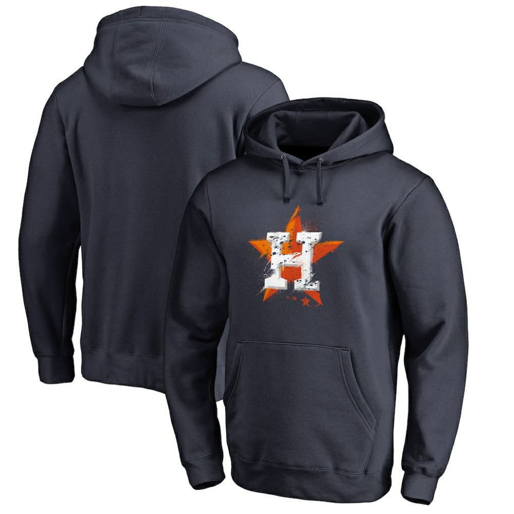 Houston Astros Splatter Logo Pullover Hoodie Navy