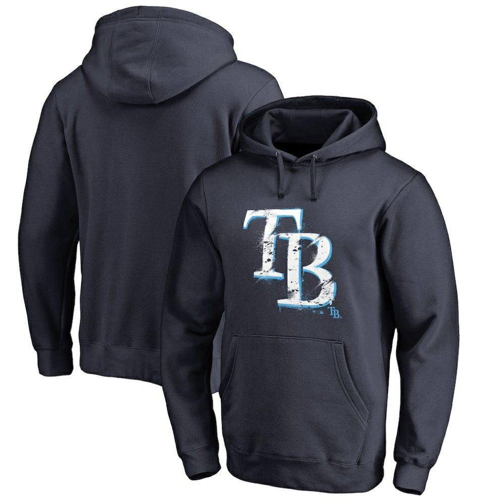 Tampa Bay Rays Splatter Logo Pullover Hoodie Navy