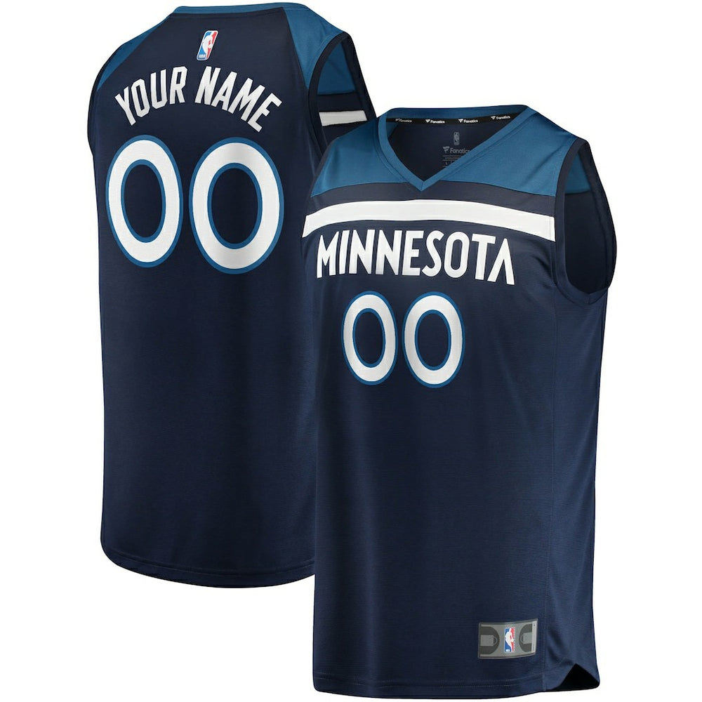 Minnesota Timberwolves Fast Break Custom Replica Jersey Navy - Icon Edition discount