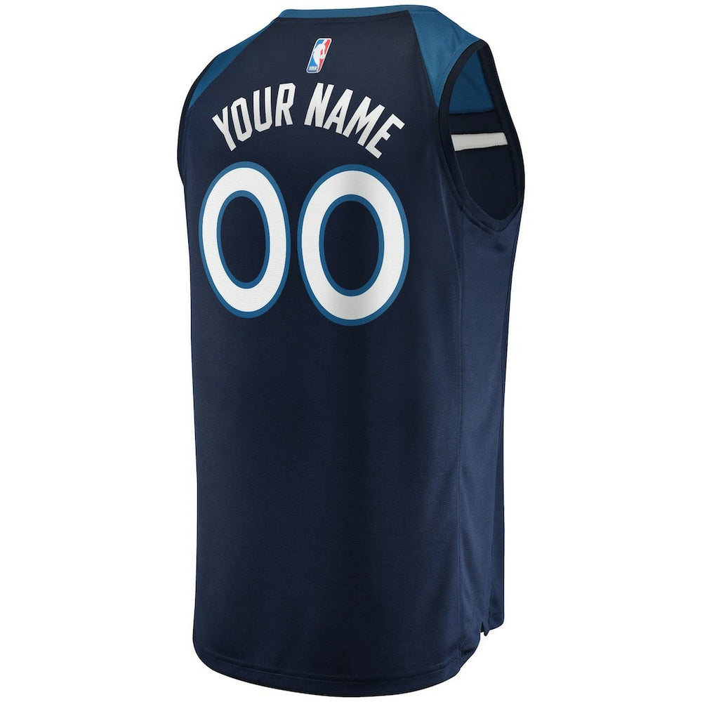Minnesota Timberwolves Fast Break Custom Replica Jersey Navy - Icon Edition discount