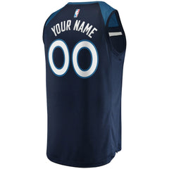 Minnesota Timberwolves Fast Break Custom Replica Jersey Navy - Icon Edition discount