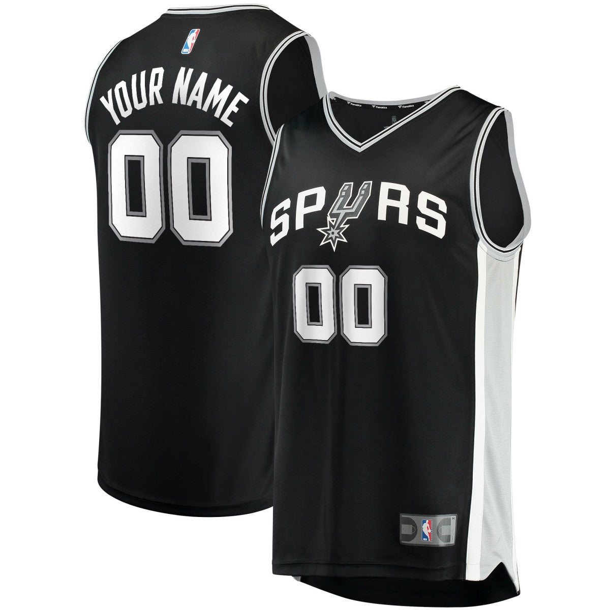 San Antonio Spurs Fast Break Custom Replica Jersey Black - Icon Edition on sale
