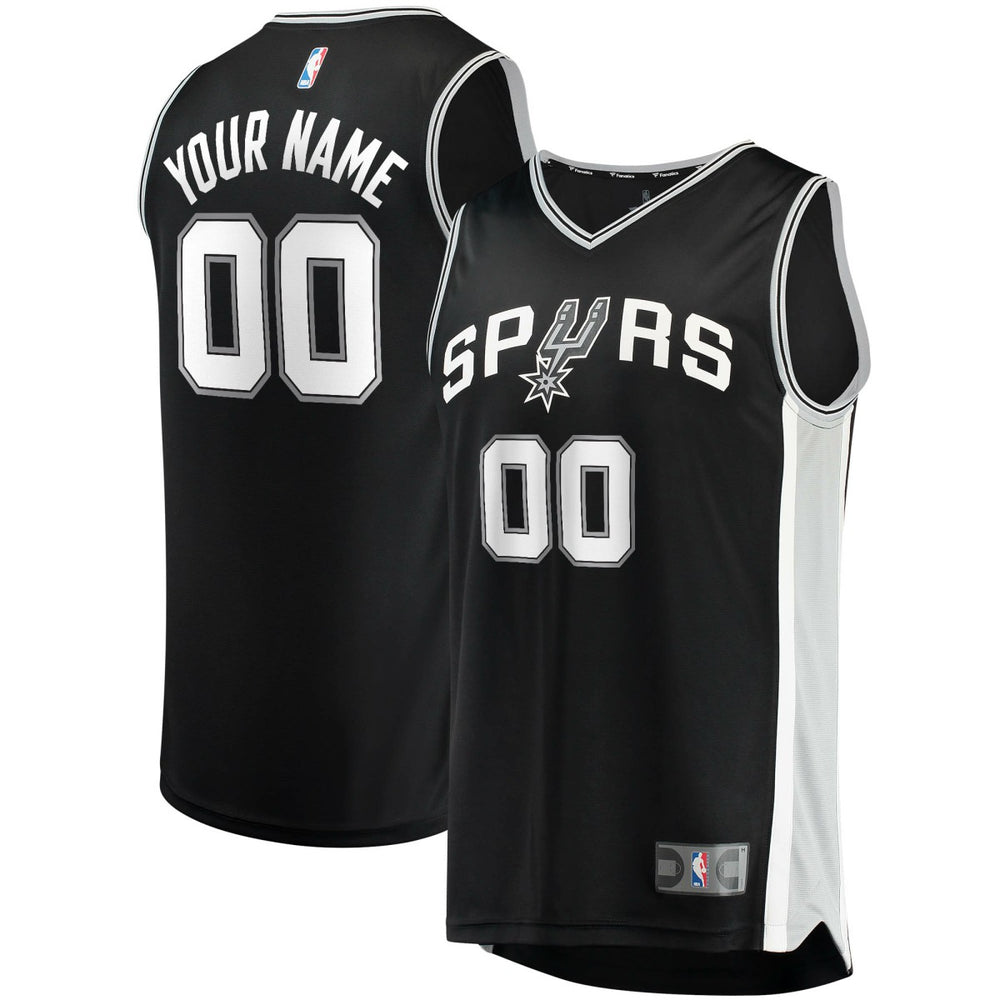 San Antonio Spurs Fast Break Custom Replica Jersey Black - Icon Edition on sale