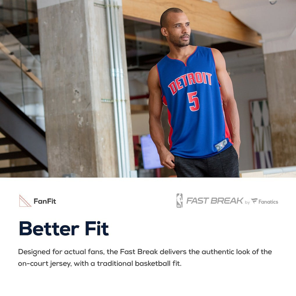 Detroit Pistons Fast Break Custom Replica Jersey White sale - Association Edition outlet