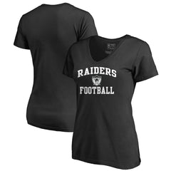 Las Vegas Raiders Women's Vintage Collection Victory Arch V-Neck T-Shirt - Black outlet
