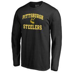 Pittsburgh Steelers Vintage Collection Victory Arch Long Sleeve T-Shirt - Black for sale