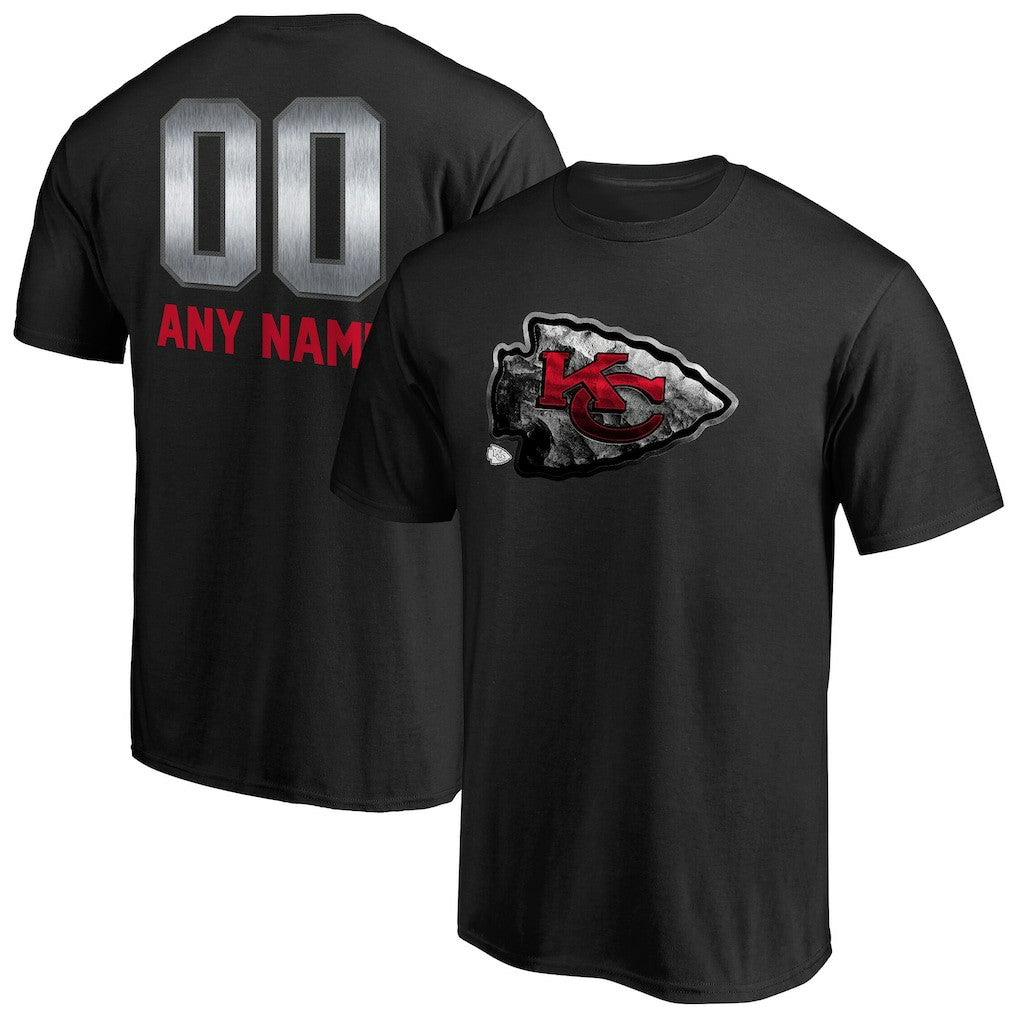 Kansas City Chiefs Personalized Midnight Mascot T-Shirt - Black on sale