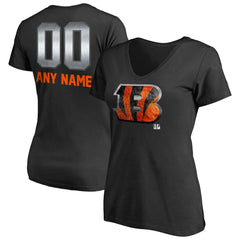 Cincinnati Bengals Women's Personalized Midnight Mascot T-Shirt - Black outlet