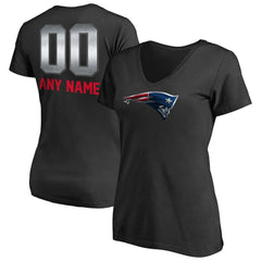 New England Patriots Women's Personalized Midnight Mascot T-Shirt - Black for sale
