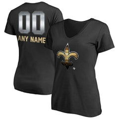 New Orleans Saints Women's Personalized Midnight Mascot T-Shirt - Black outlet