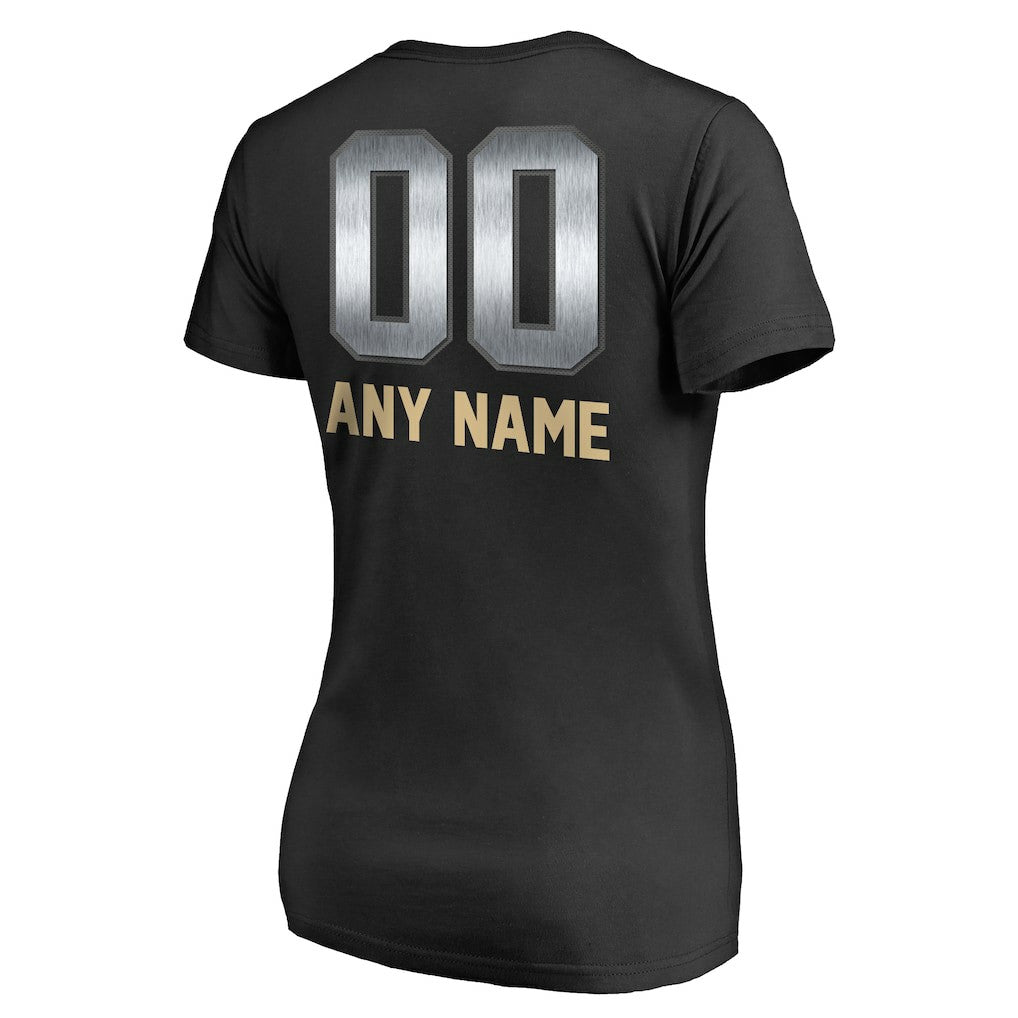 New Orleans Saints Women's Personalized Midnight Mascot T-Shirt - Black outlet
