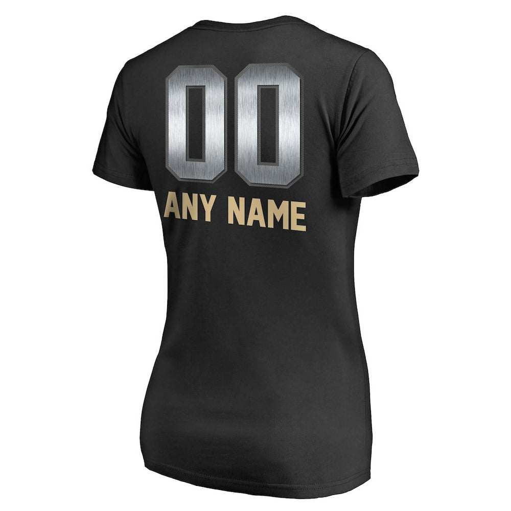 New Orleans Saints Women's Personalized Midnight Mascot T-Shirt - Black outlet
