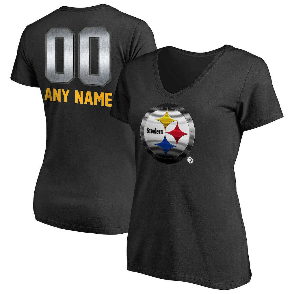 Pittsburgh Steelers Women's Personalized Midnight Mascot T-Shirt - Black sale