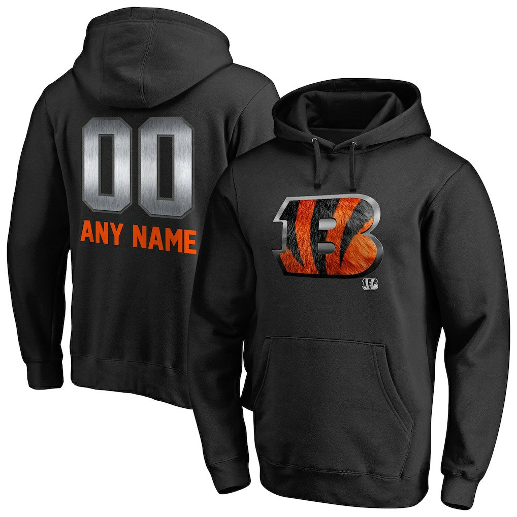 Cincinnati Bengals Personalized Midnight Mascot Pullover Hoodie - Black on sale