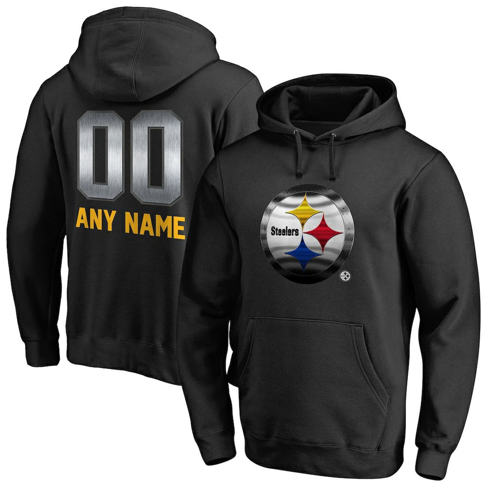 Pittsburgh Steelers Personalized Midnight Mascot Pullover Hoodie - Black on sale