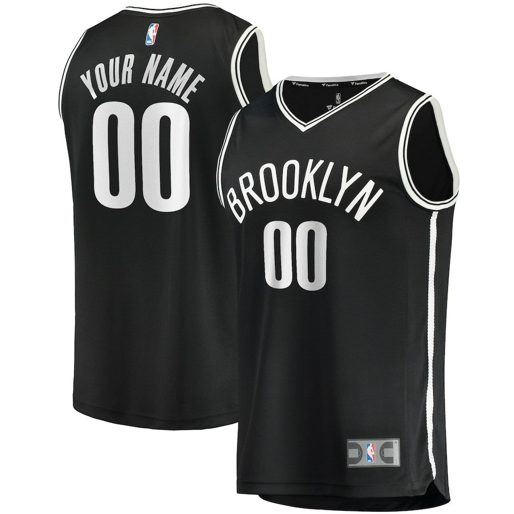 Brooklyn Nets Youth Fast Break Custom Replica Jersey Black - Icon Edition on sale