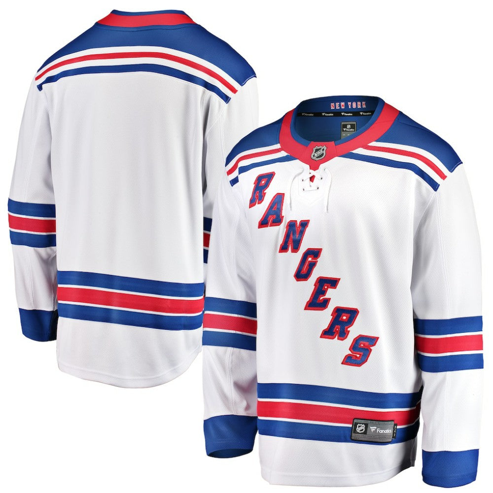 New York Rangers Fanatics Youth Away Breakaway Jersey - White Jerseys