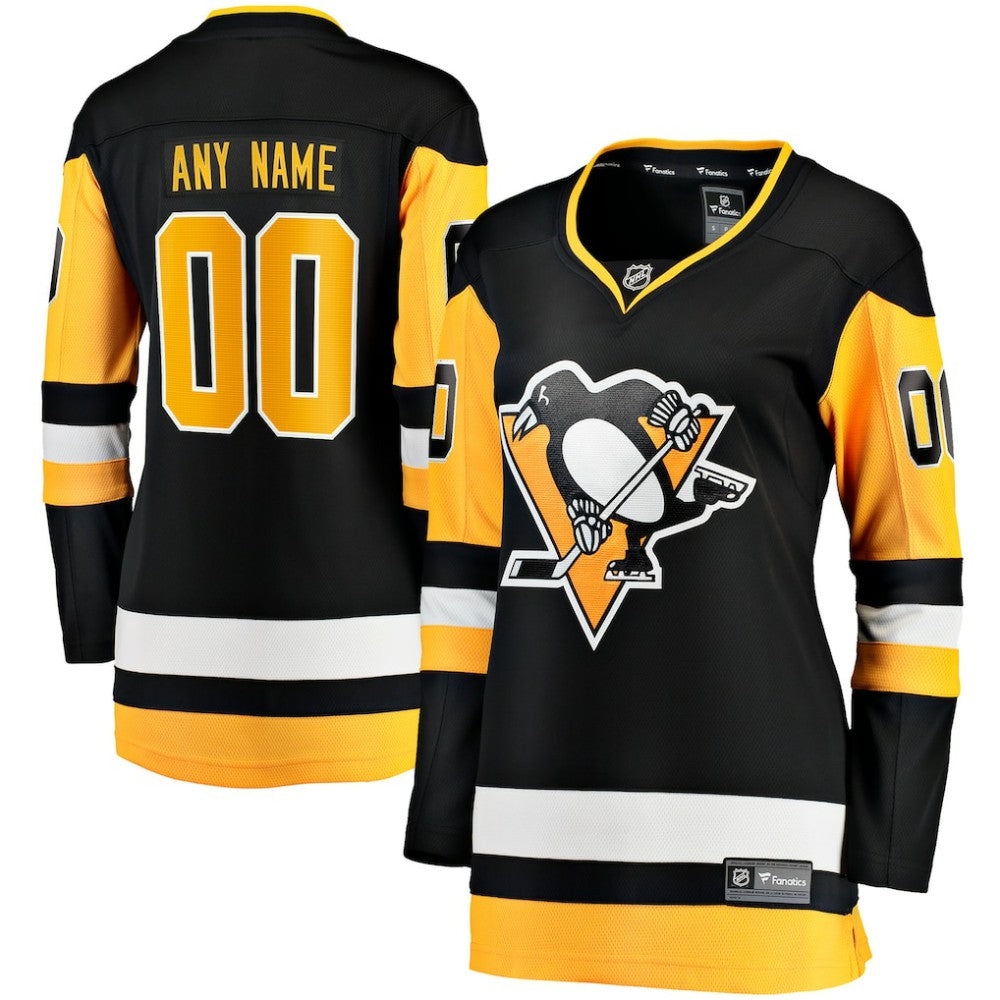 Pittsburgh Penguins Fanatics Women's Home Breakaway Custom Jersey - Black Jerseys