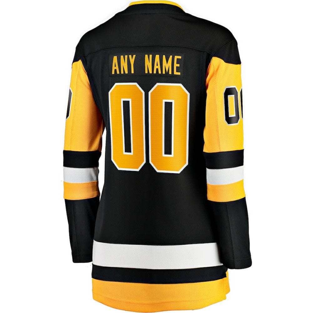 Pittsburgh Penguins Fanatics Women's Home Breakaway Custom Jersey - Black Jerseys