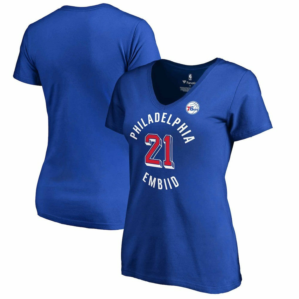 Joel Embiid Philadelphia 76ers Women's Plus Size Notable T-Shirt - Royal cheap