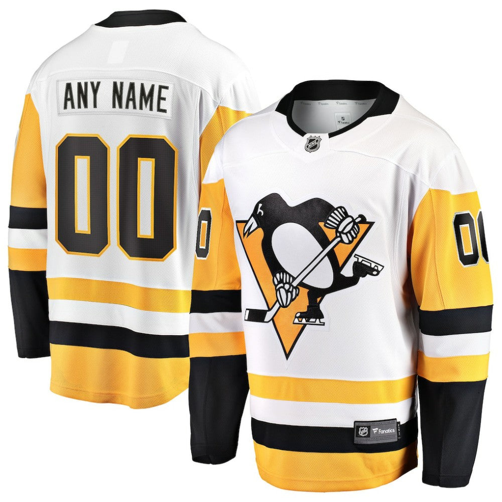 Pittsburgh Penguins Fanatics Away Breakaway Custom Jersey - White Jerseys