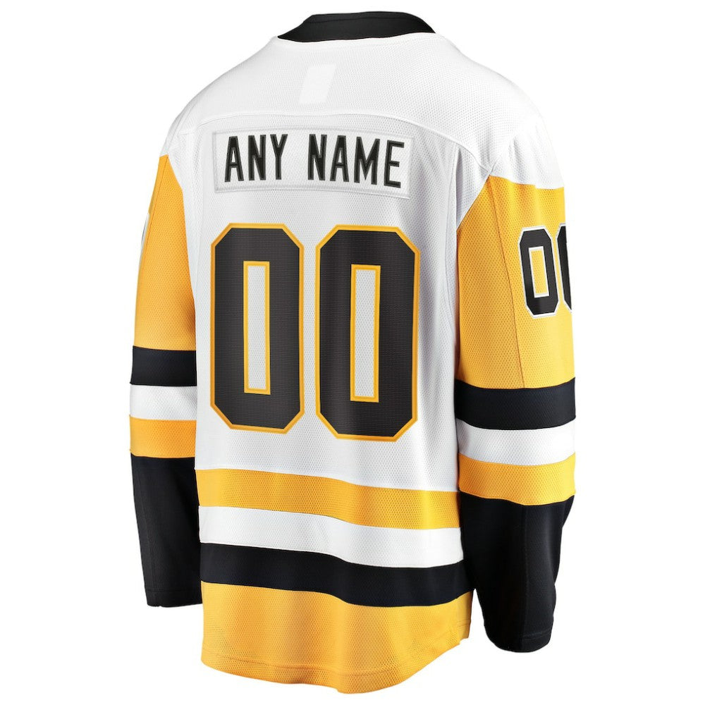 Pittsburgh Penguins Fanatics Away Breakaway Custom Jersey - White Jerseys