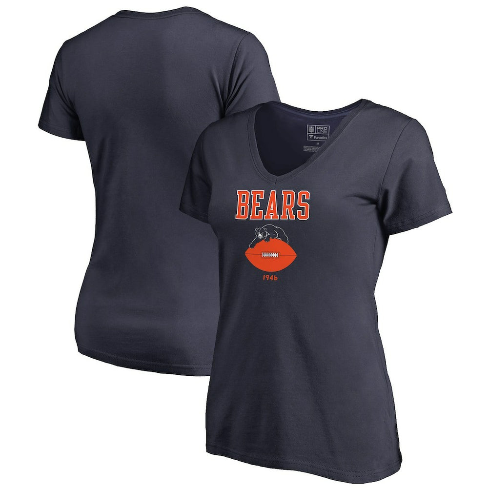 Chicago Bears Women's Vintage Team Lockup V-Neck T-Shirt - Navy outlet
