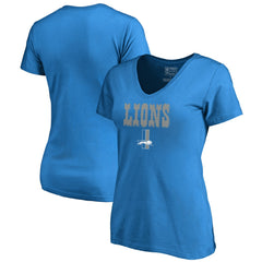 Detroit Lions Women's Vintage Team Lockup V-Neck T-Shirt - Blue cheap