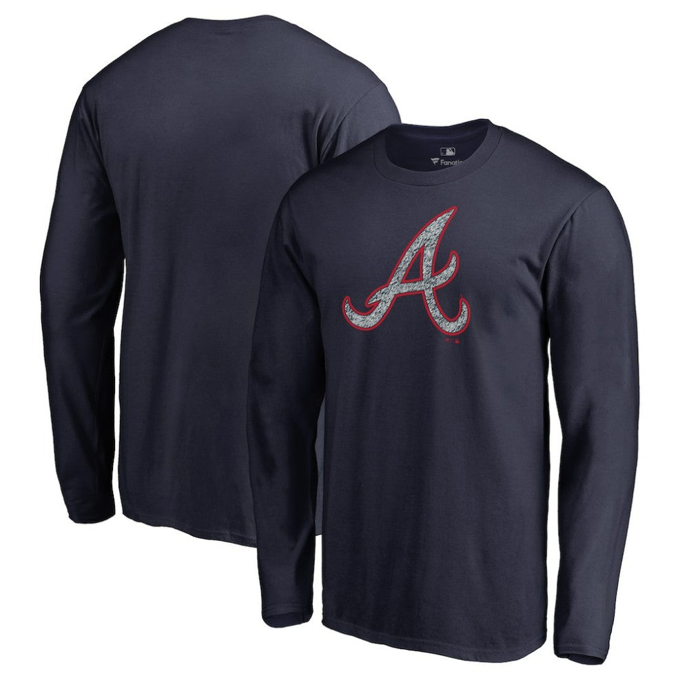 Atlanta Braves Static Logo Long Sleeve T-Shirt Navy