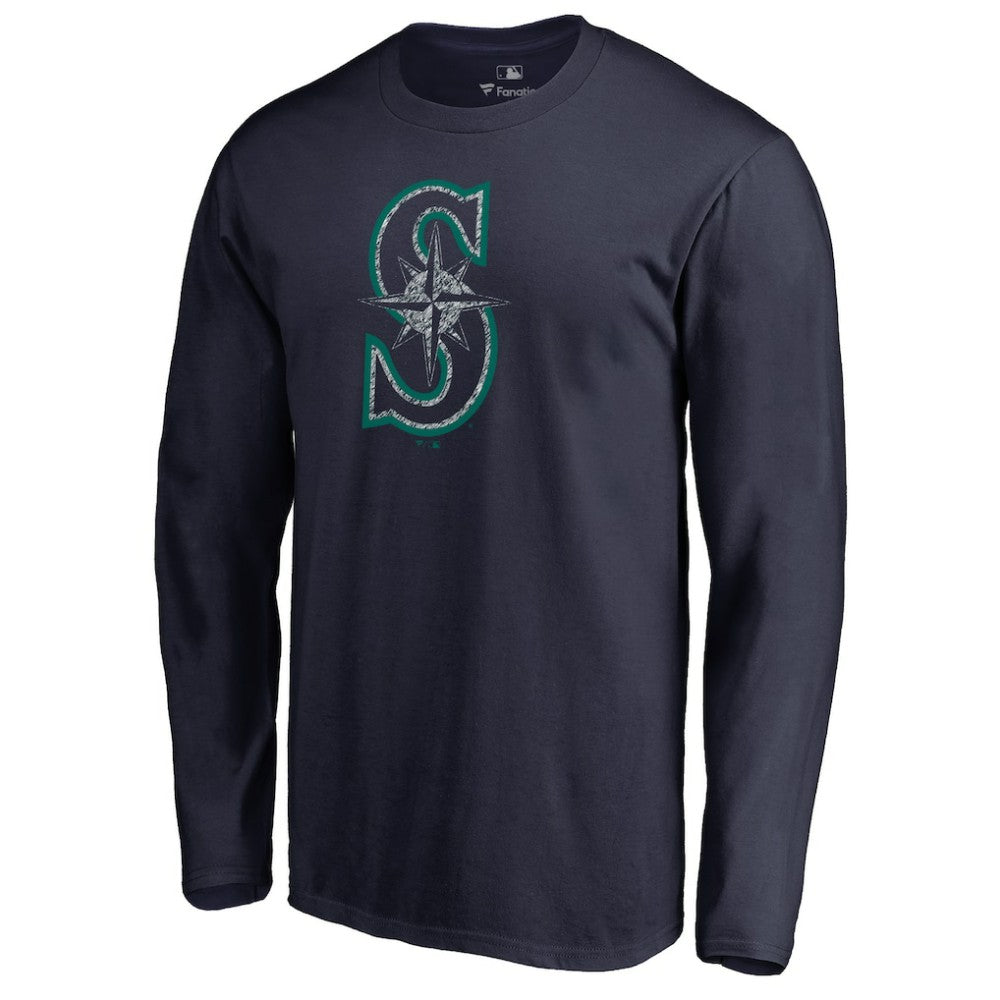 Seattle Mariners Static Logo Long Sleeve T-Shirt Navy
