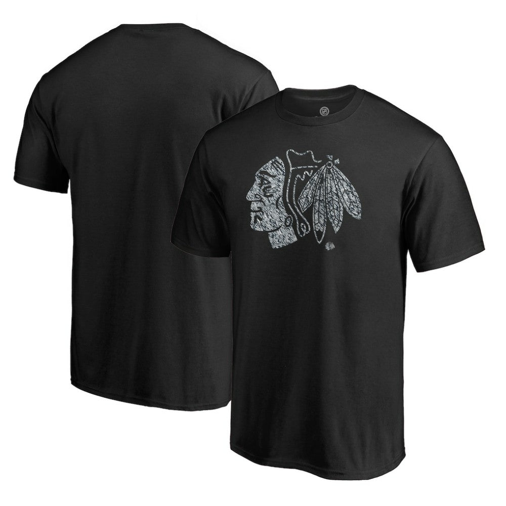 Chicago Blackhawks Static Logo T-Shirt - Black T-shirts