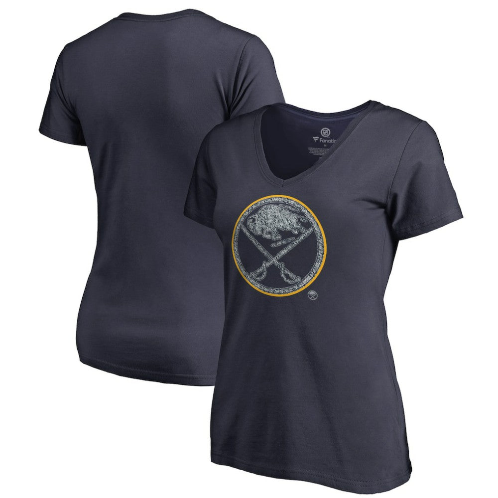 Buffalo Sabres Women's Static Logo V-Neck T-Shirt - Navy T-shirts