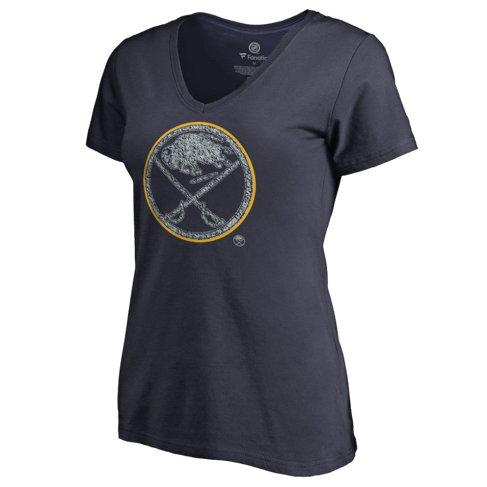 Buffalo Sabres Women's Static Logo V-Neck T-Shirt - Navy T-shirts