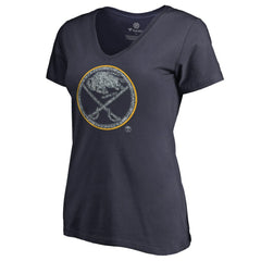 Buffalo Sabres Women's Static Logo V-Neck T-Shirt - Navy T-shirts