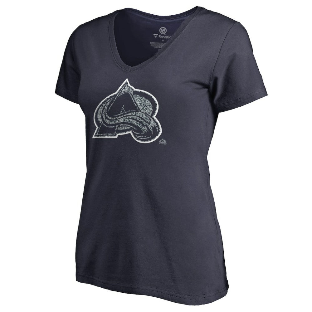 Colorado Avalanche Women's Static Logo V-Neck T-Shirt - Navy T-shirts