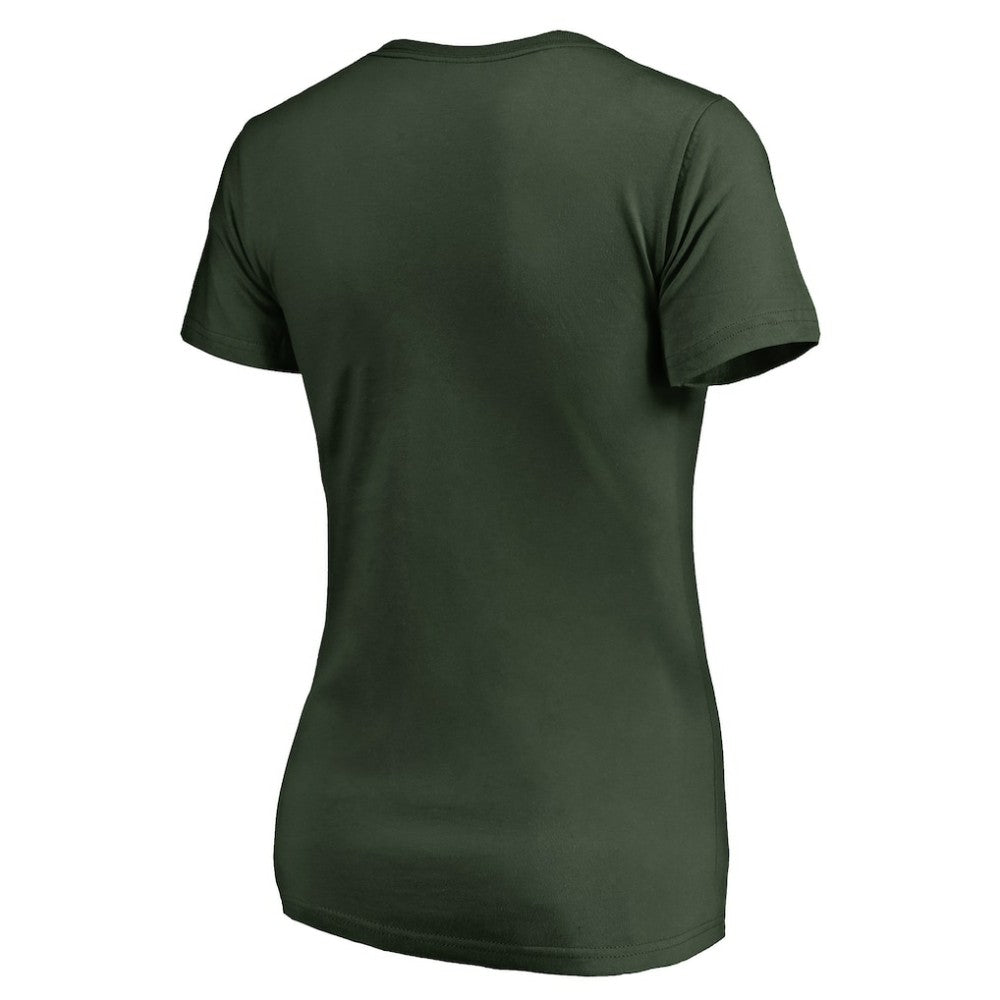 Minnesota Wild Women's Static Logo V-Neck T-Shirt - Green T-shirts