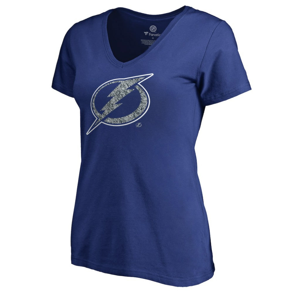 Tampa Bay Lightning Women's Static Logo V-Neck T-Shirt - Blue T-shirts