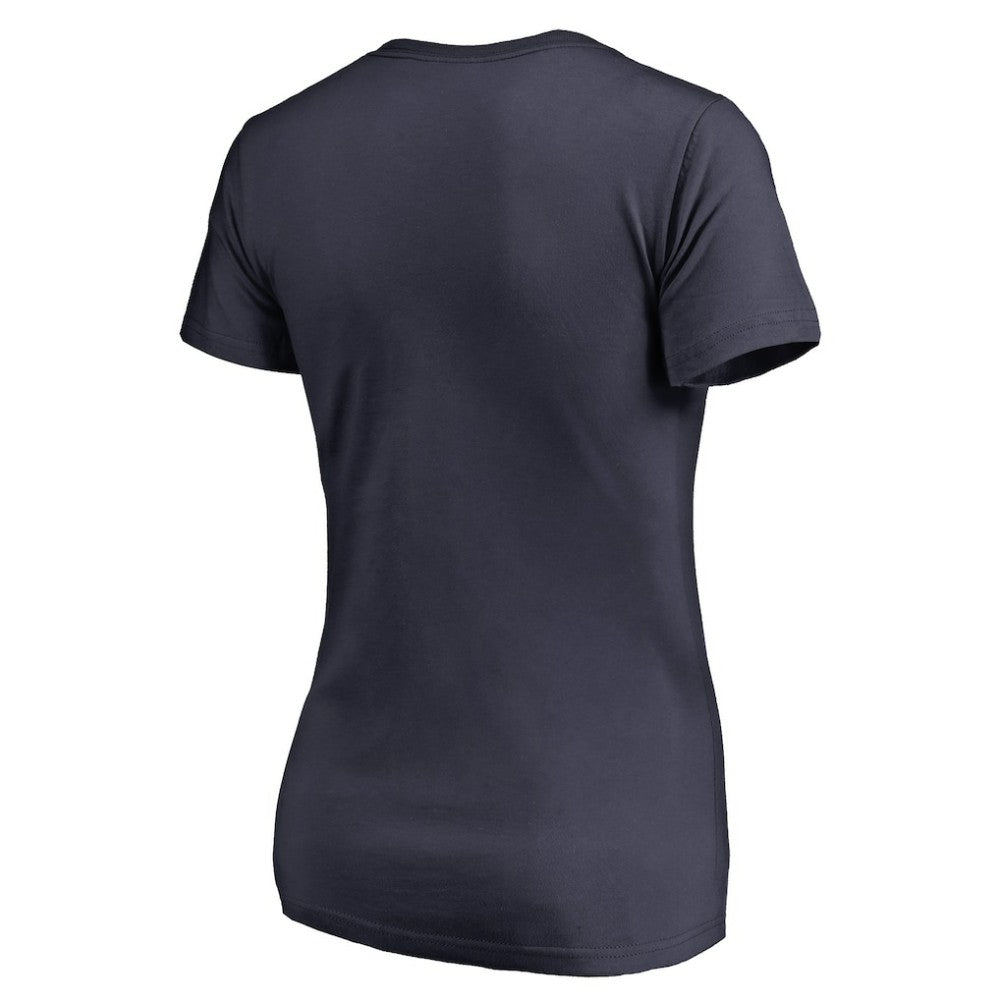 Vancouver Canucks Women's Static Logo V-Neck T-Shirt - Navy T-shirts