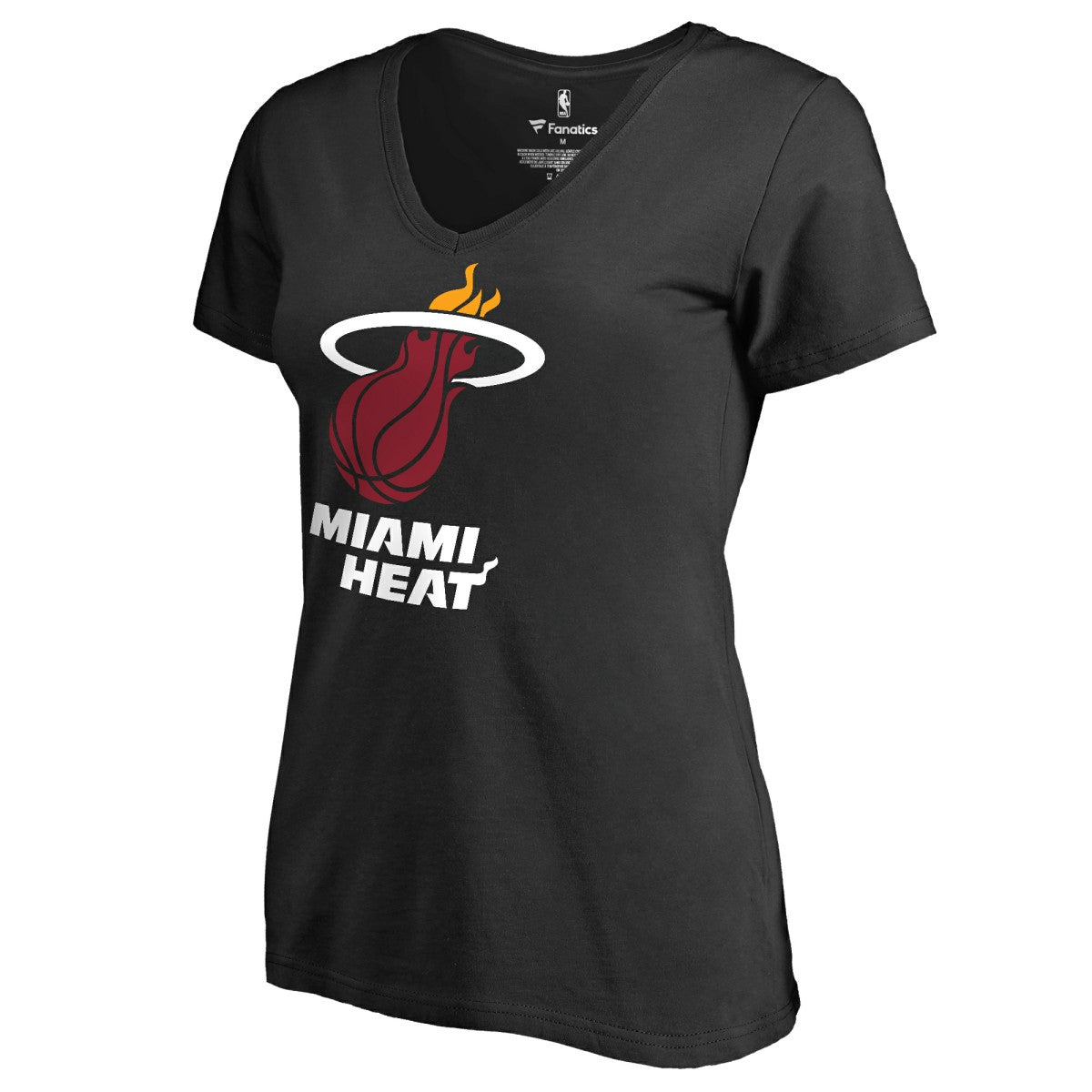 Miami Heat Women's Primary Logo V-Neck T-Shirt - Black cheap