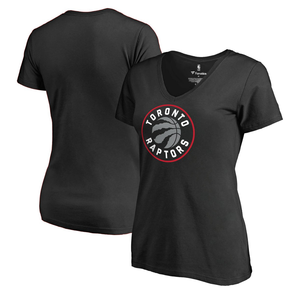 Toronto Raptors Women's Primary Logo V-Neck T-Shirt - Black online