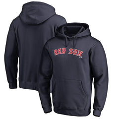 Boston Red Sox Official Wordmark Fitted Pullover Hoodie Navy