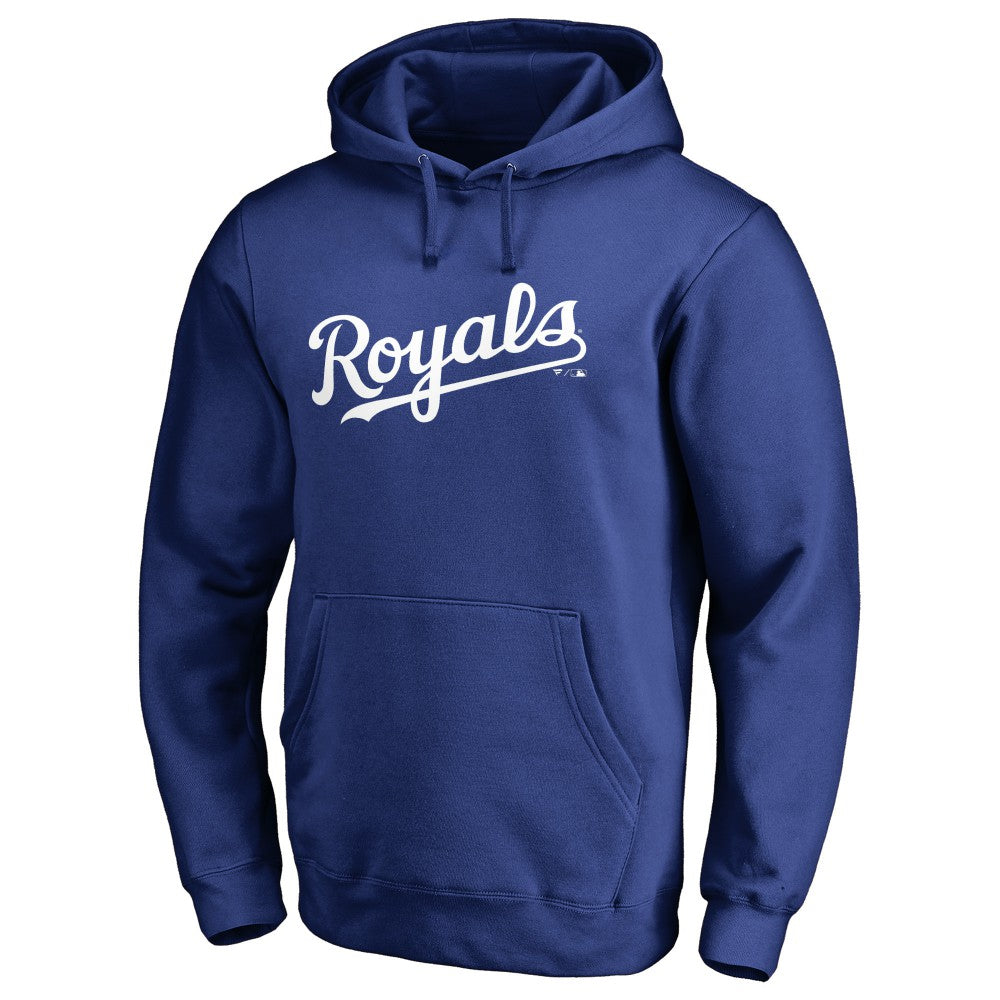 Kansas City Royals Official Wordmark Fitted Pullover Hoodie Royal
