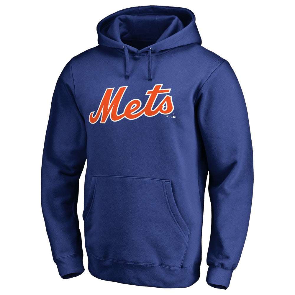 New York Mets Official Wordmark Fitted Pullover Hoodie Royal
