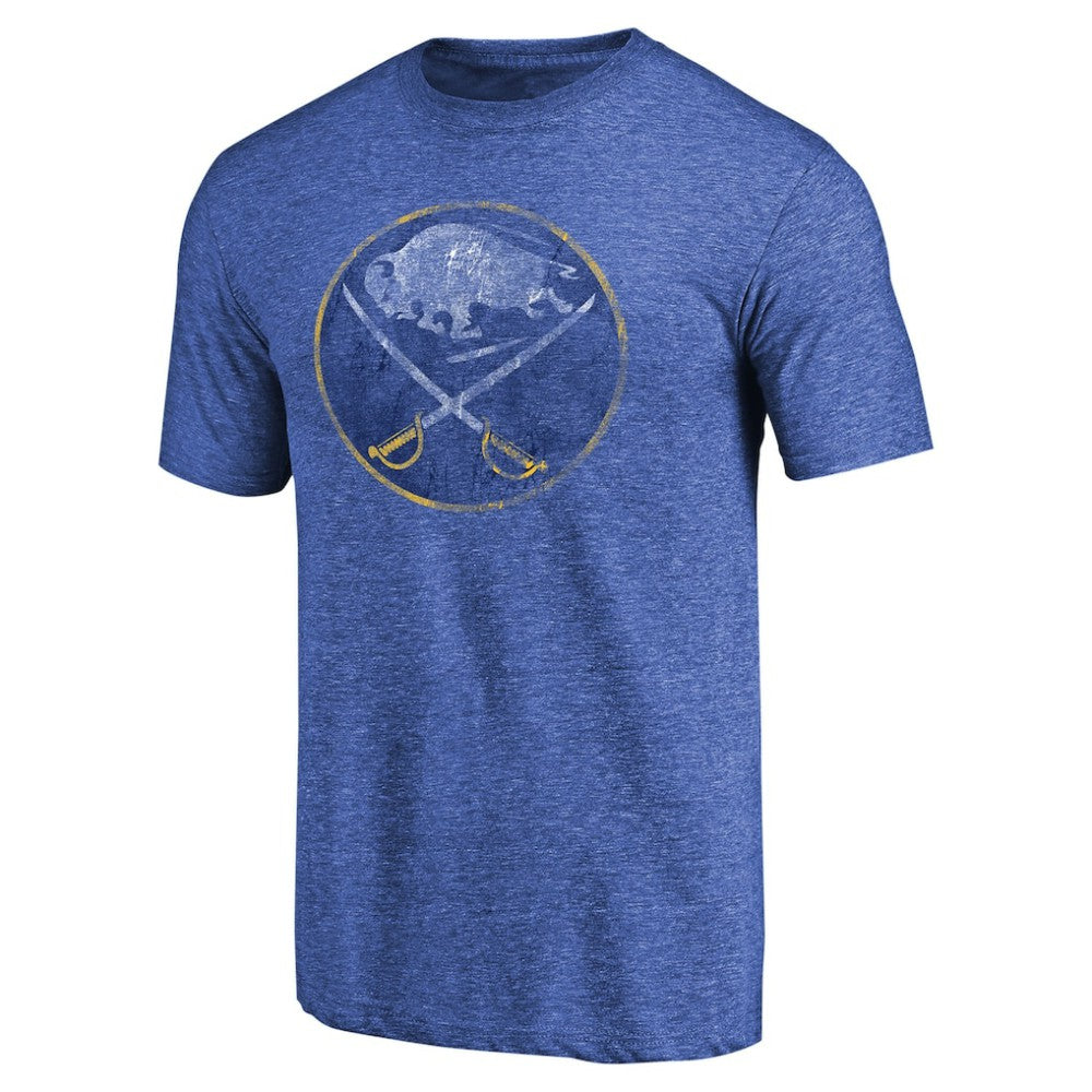 Buffalo Sabres Throwback Vintage Logo Tri-Blend T-Shirt - Royal T-shirts