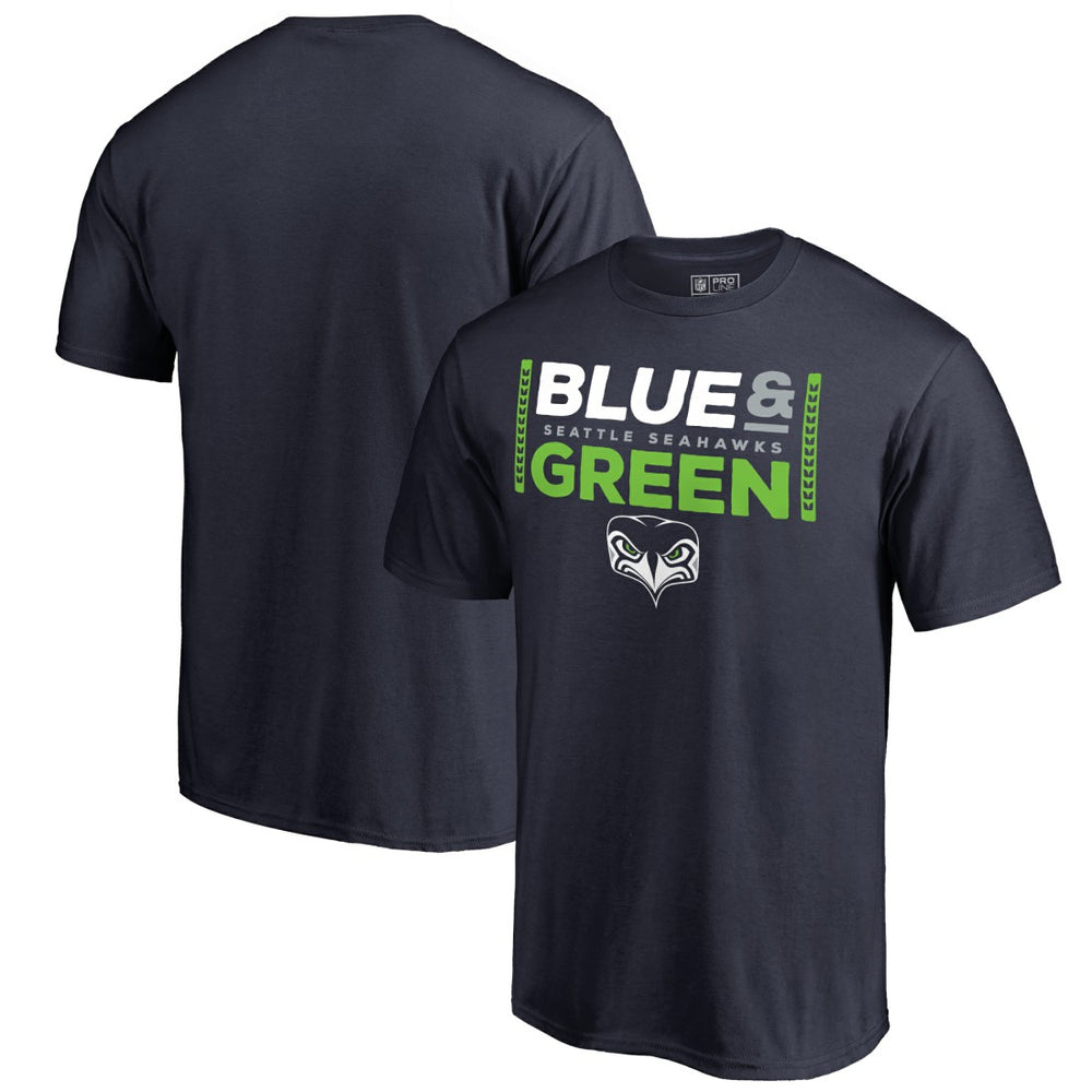 Seattle Seahawks Alternate Team Logo Gear Blue & Green T-Shirt - College Navy for sale