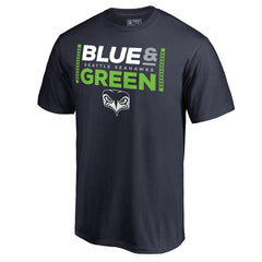 Seattle Seahawks Alternate Team Logo Gear Blue & Green T-Shirt - College Navy for sale