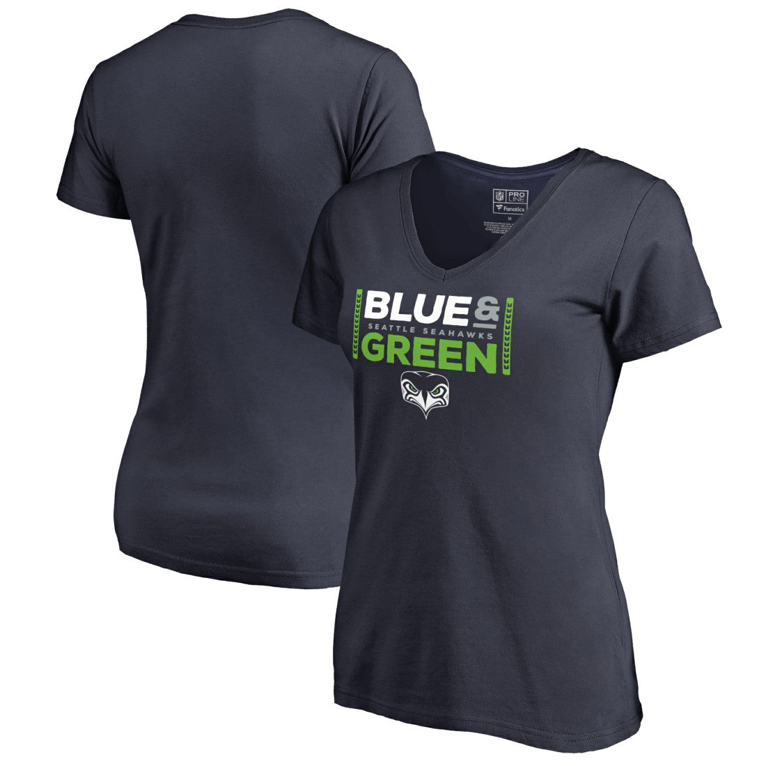Seattle Seahawks Women's Alternate Team Logo V-Neck T-Shirt - Navy sale